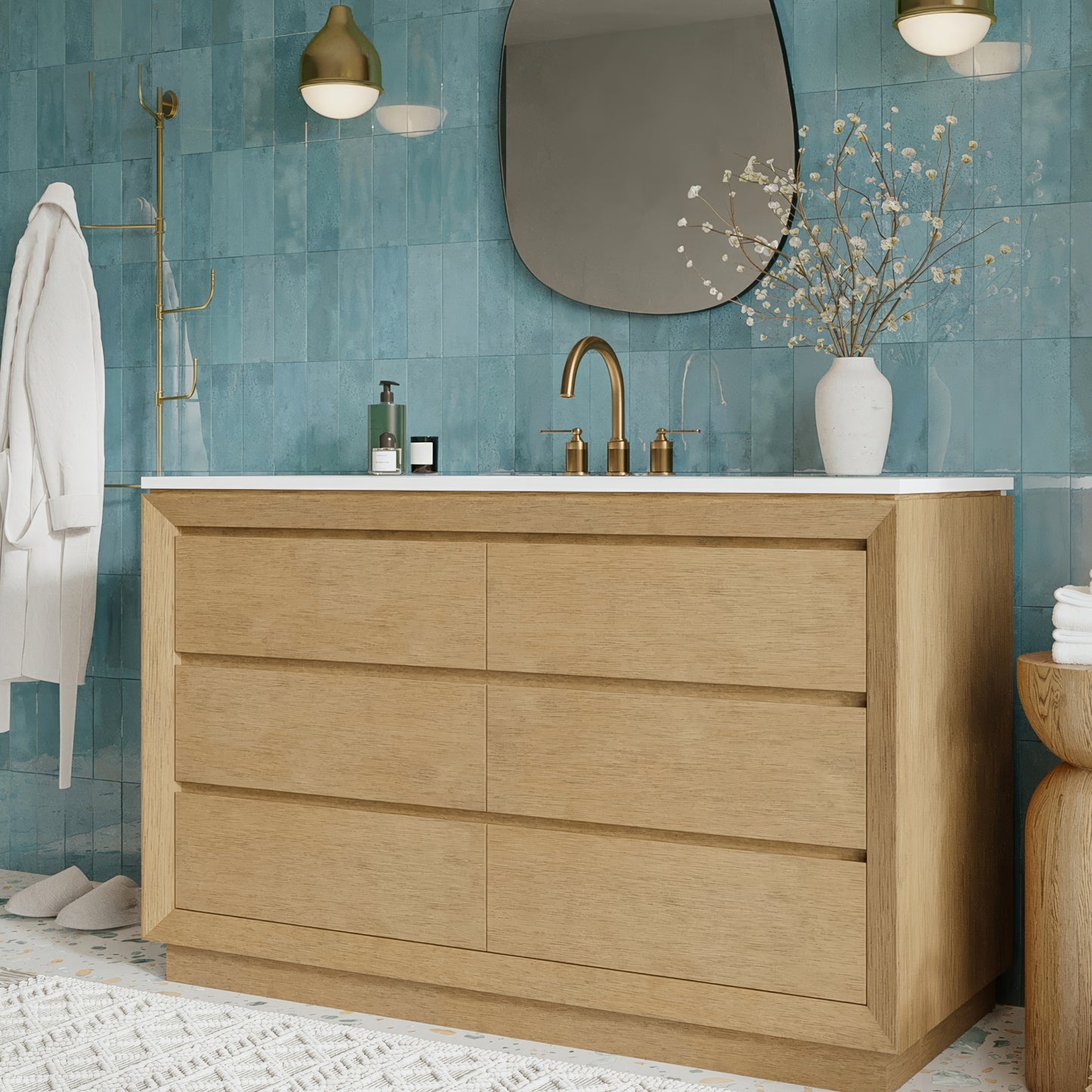 Jasper 54" Single Bathroom Vanity  with Quartz Top