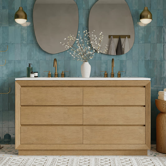 Jasper 60" Double Bathroom Vanity  with Quartz Top