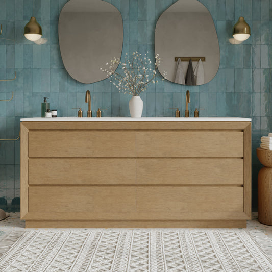 Jasper 72" Double Bathroom Vanity with Vanity Top