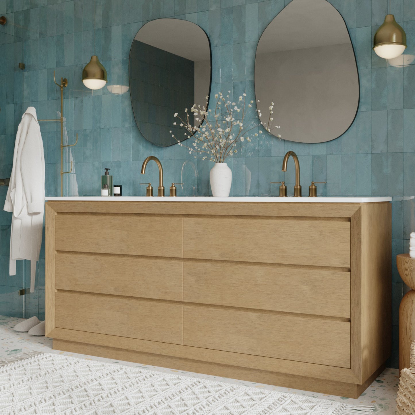 Jasper 72" Double Bathroom Vanity with Vanity Top