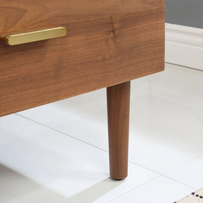 Stockholm 48" Single Bathroom Vanity in Natural Walnut | Quartz Countertop