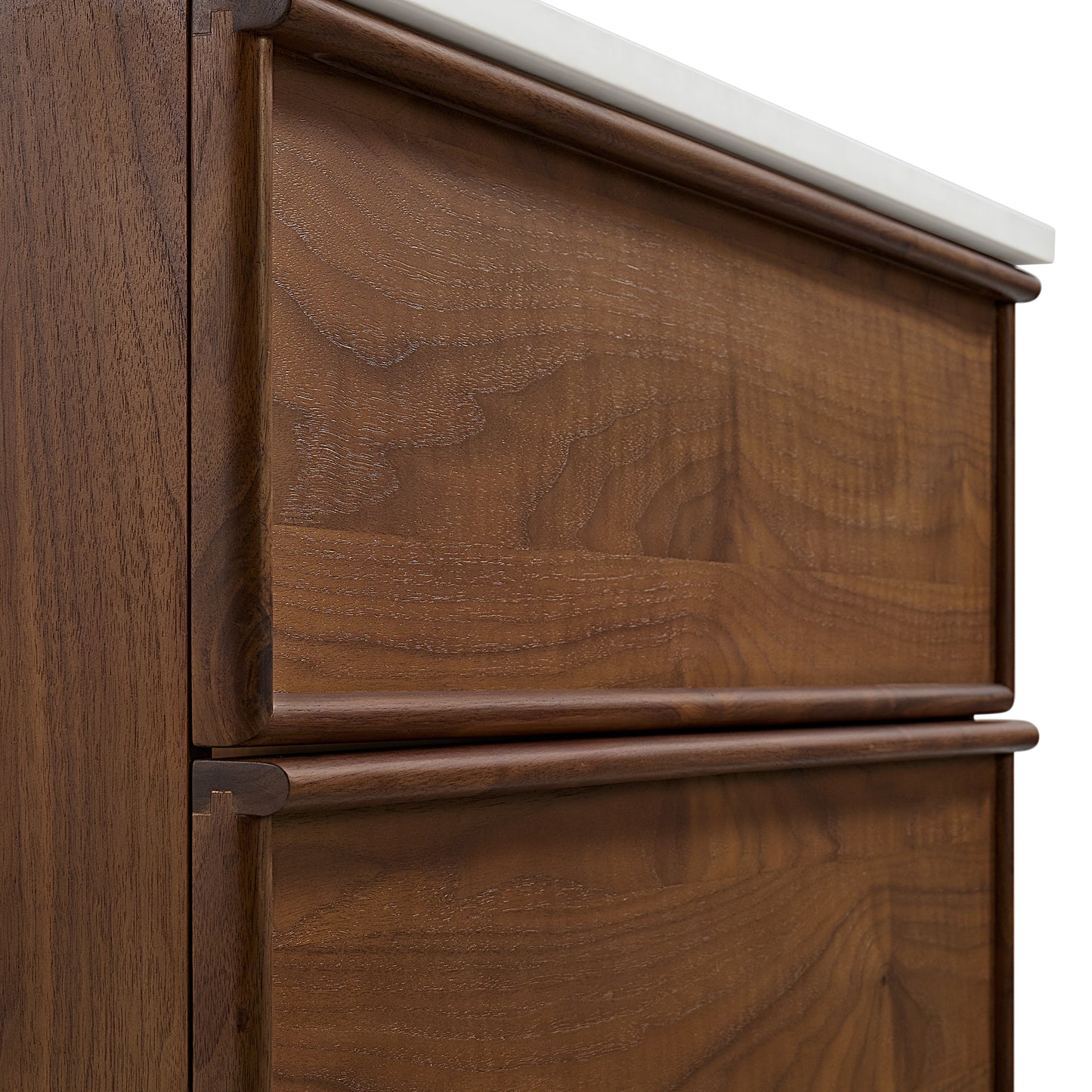 36" Cooper Walnut Single Sink Floating Vanity | White Quartz Countertop