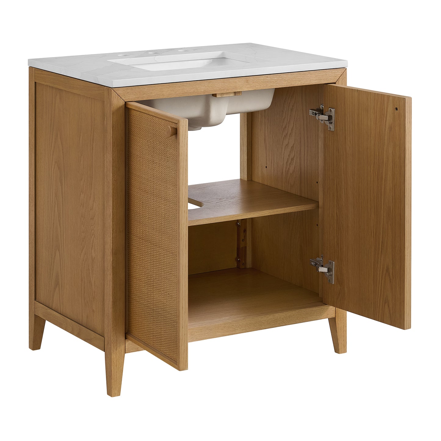 Whitney 30" x 20" Rattan RTA Single Bathroom Vanity | Cultured Marble Countertop