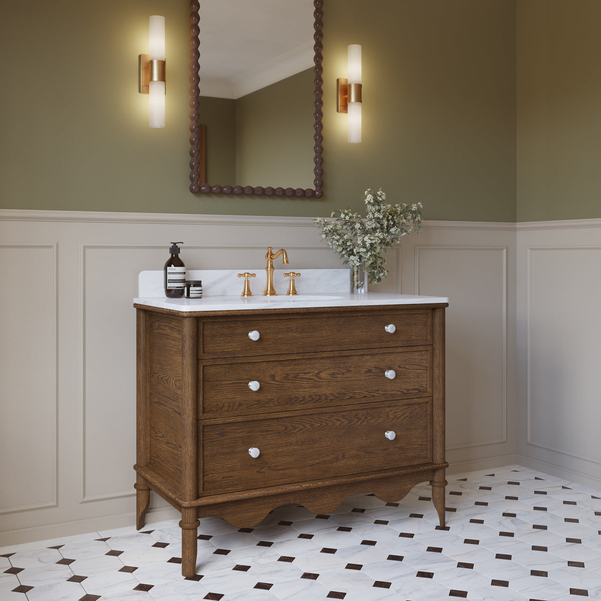 Juliette 42"W x 22"D Single Sink Bathroom Vanity with Cultured Marble Top