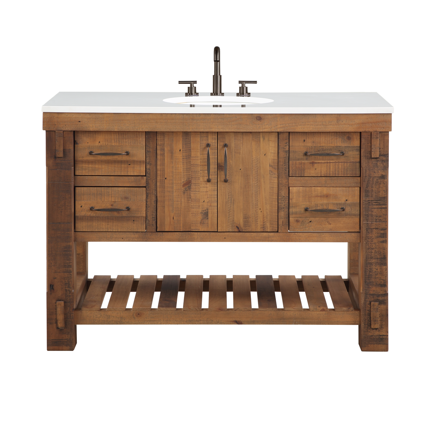 Telluride 48" Single Sink Bathroom Vanity | White Quartz Countertop