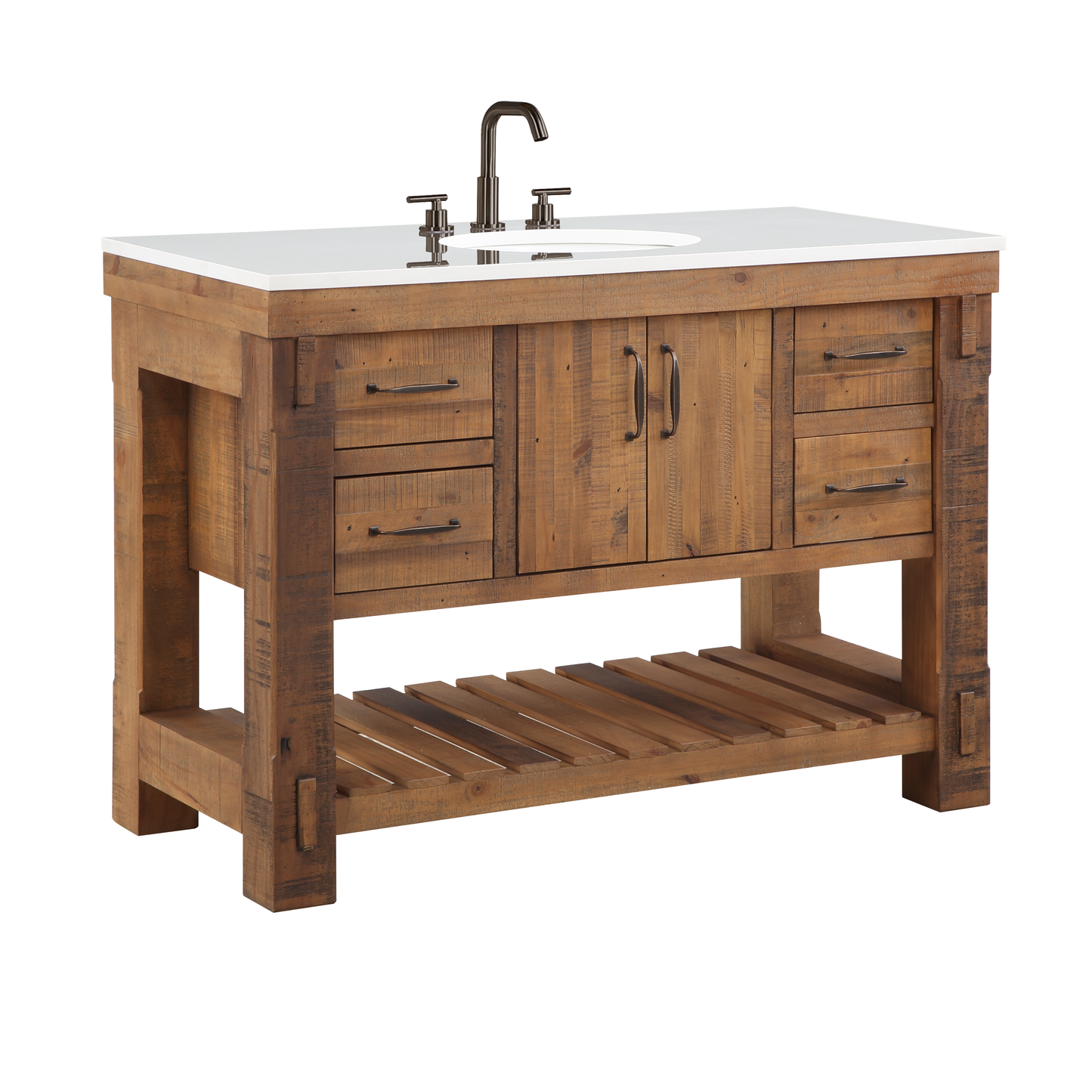 Telluride 48" Single Sink Bathroom Vanity | White Quartz Countertop