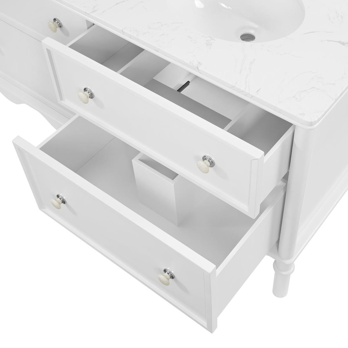 Juliette 60"W x 22"D Double Sink Bathroom Vanity with Cultured Marble Top