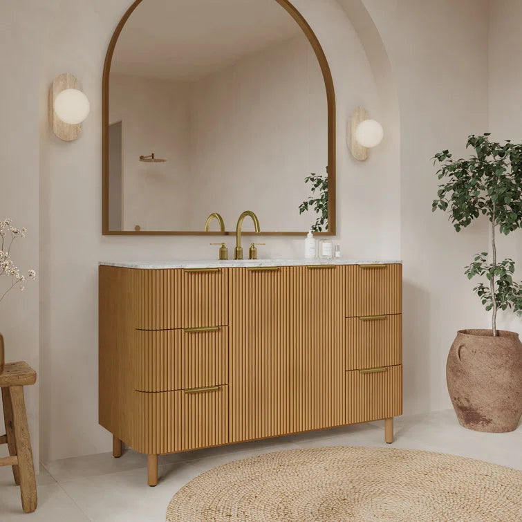 Havana 54" Width Single Bathroom Vanity In Natural Finish