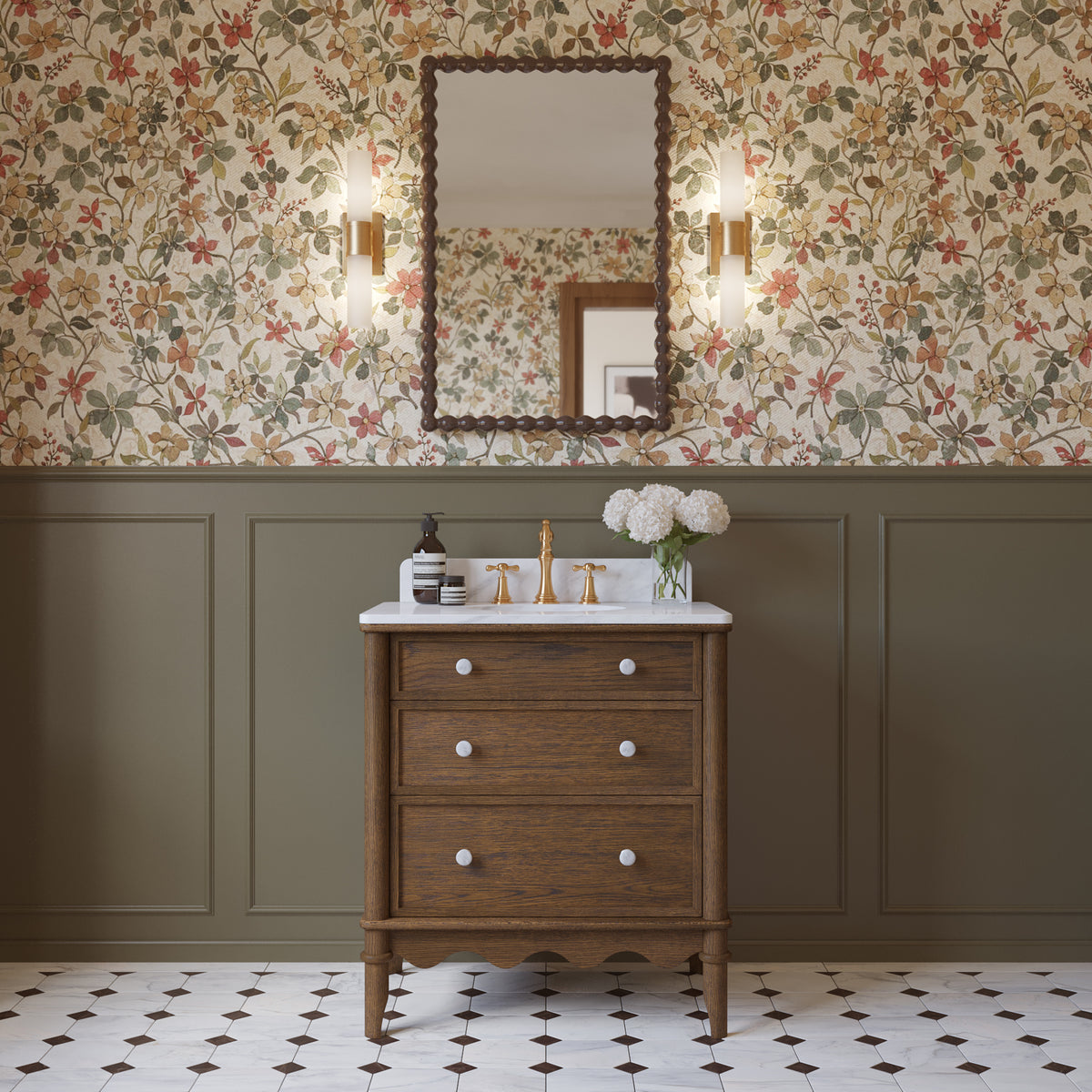 Juliette 30"W x 22"D Single Sink Bathroom Vanity with Cultured Marble Top