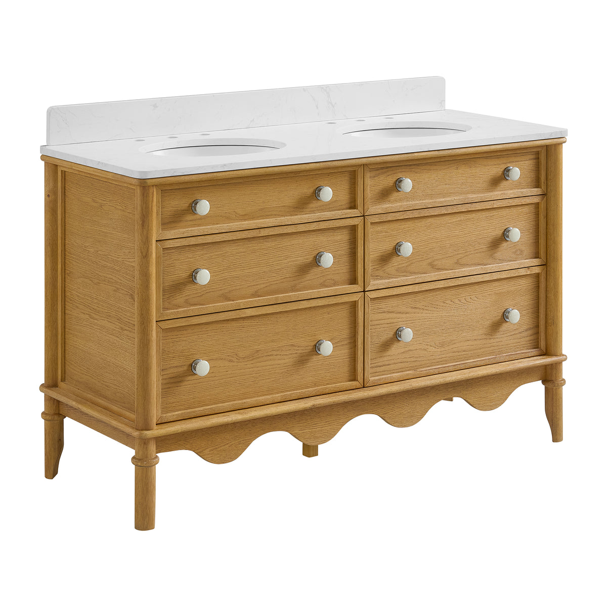 Juliette 54"W x 22"D Double Sink Bathroom Vanity with Cultured Marble Top