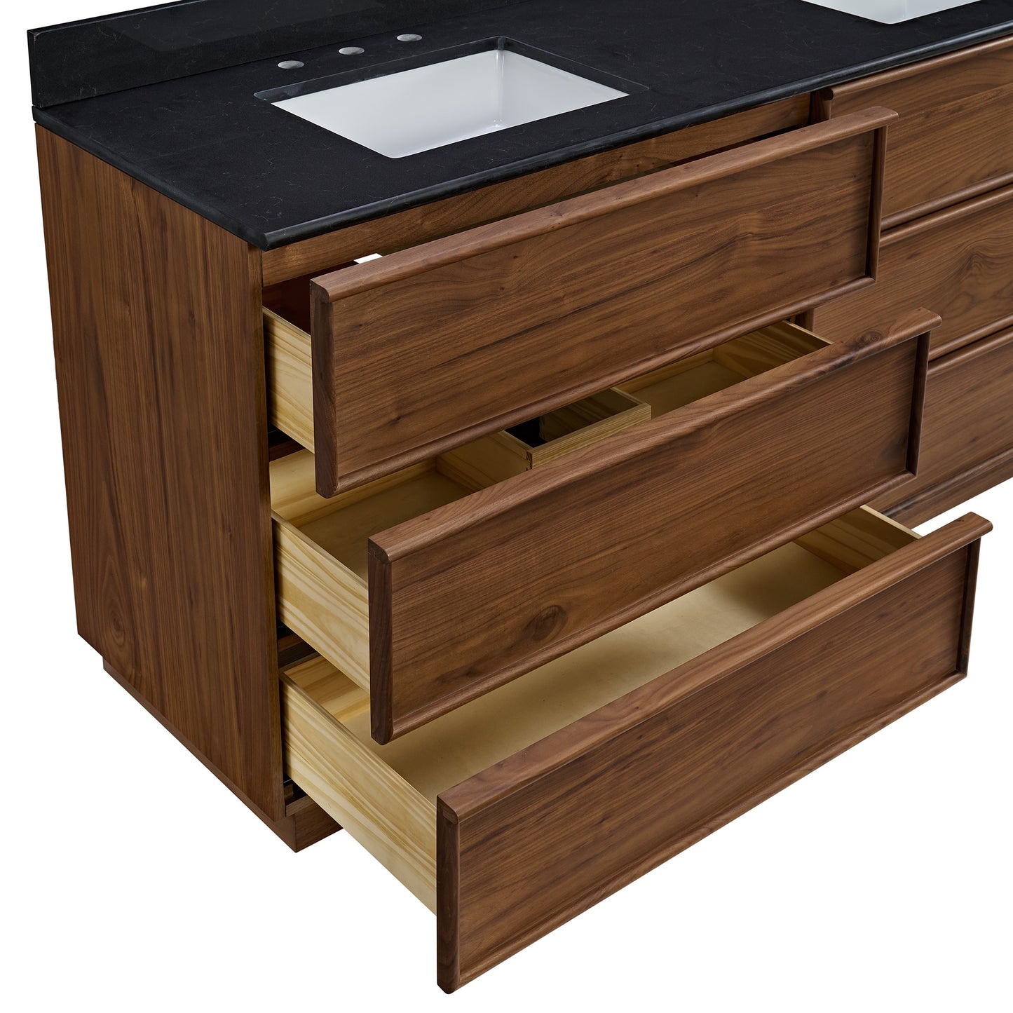 Cooper 72" Double Sink Bathroom Vanity in Natural Walnut with Quartz Top