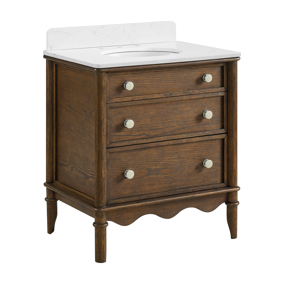 Juliette 30"W x 22"D Single Sink Bathroom Vanity with Cultured Marble Top