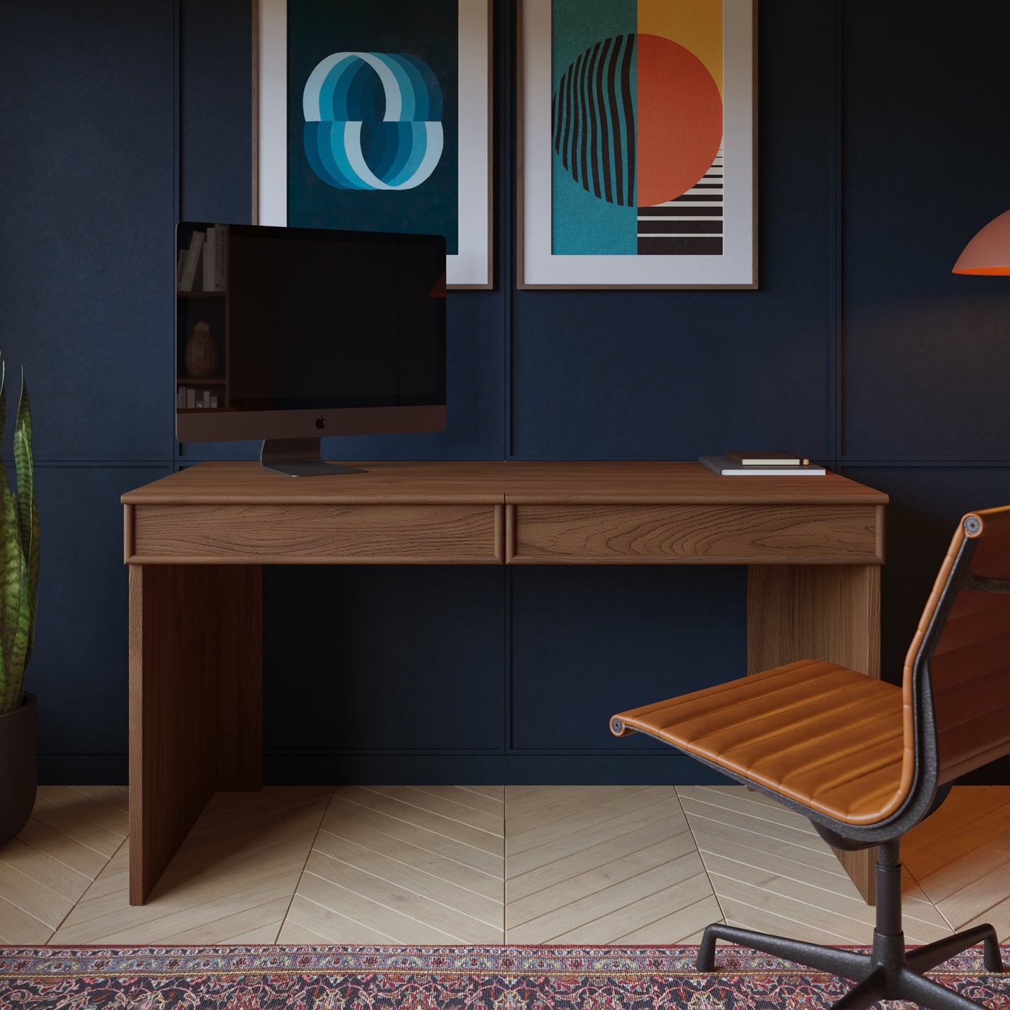 Cooper 55" Natural Walnut Writing Desk