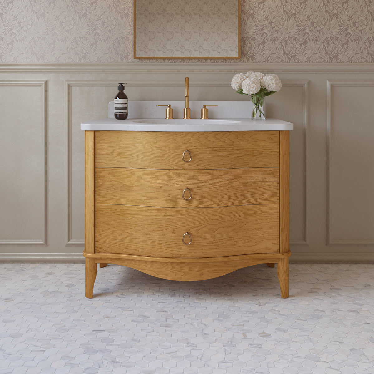 Grace 42" Bathroom Vanity with Statuario Quartz Countertop