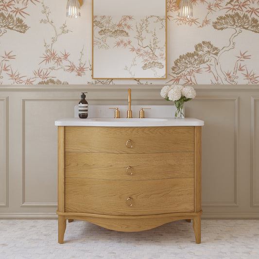 Grace 42" Bathroom Vanity with Statuario Quartz Countertop