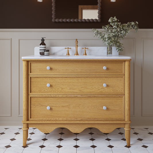Juliette 42"W x 22"D Single Sink Bathroom Vanity with Cultured Marble Top