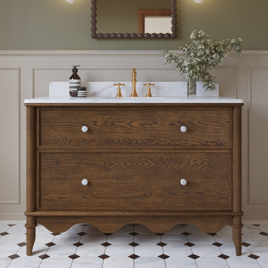 Juliette 48"W x 22"D Single Sink Bathroom Vanity with Cultured Marble Top