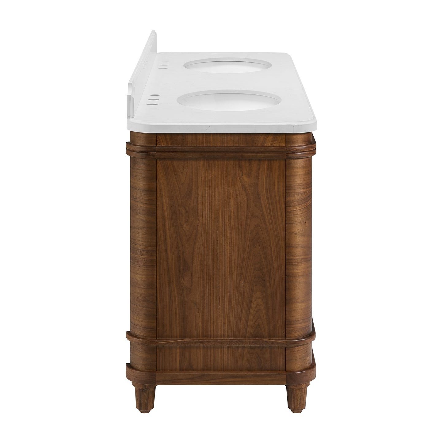 Tamara 72" Double Bathroom Vanity in Chevron Walnut and Statuario Quartz