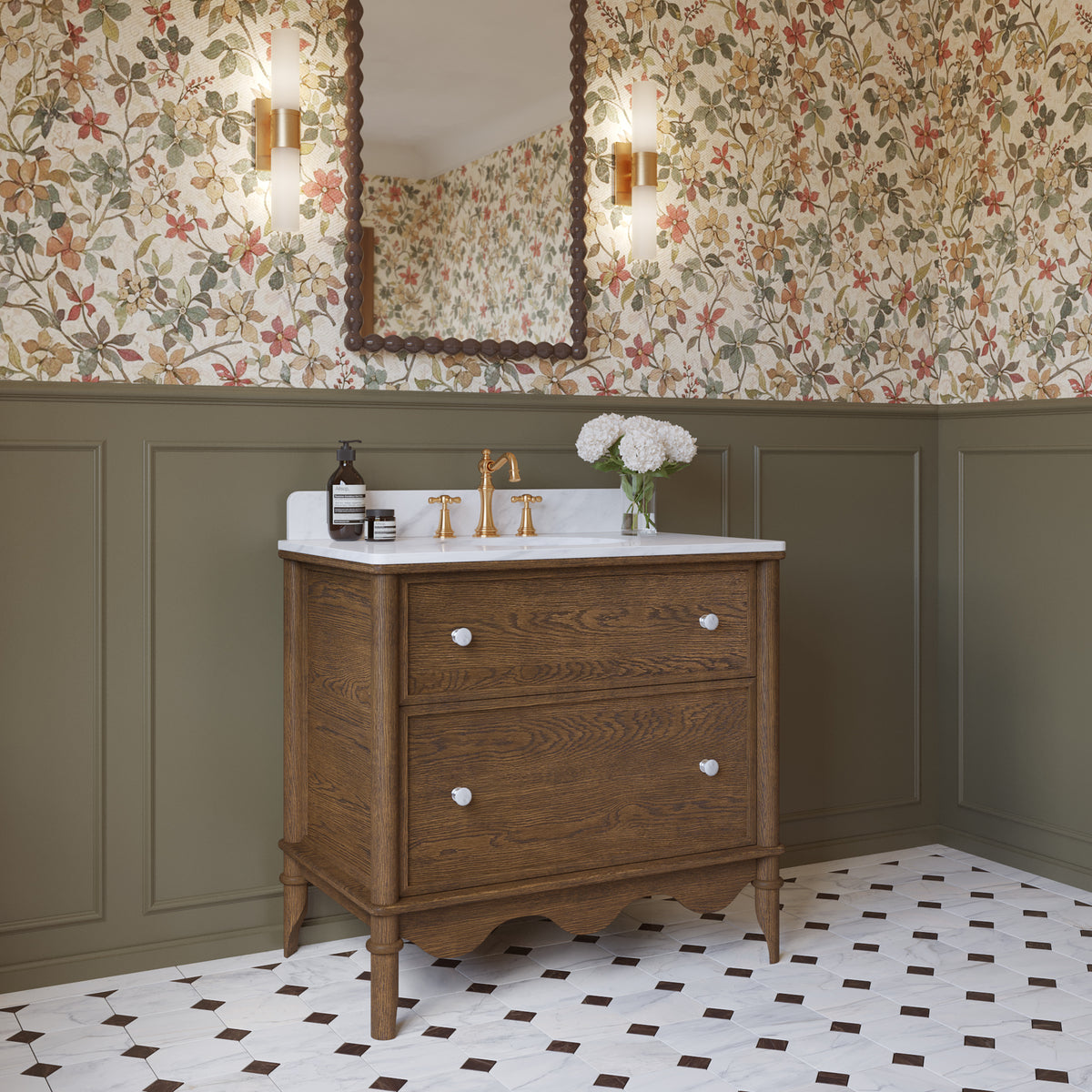 Juliette 36"W x 22"D Single Sink Bathroom Vanity | Cultured Marble Top