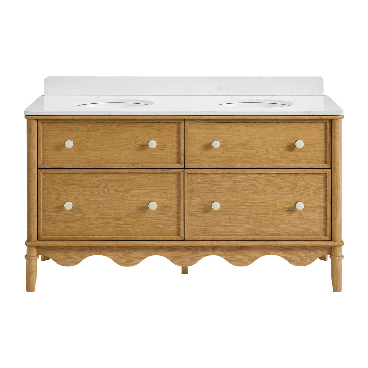 Juliette 60"W x 22"D Double Sink Bathroom Vanity with Cultured Marble Top