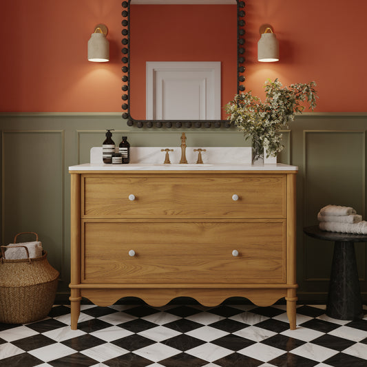 Julliette 48"W Single Sink Bathroom Vanity | Cultured Marble Top