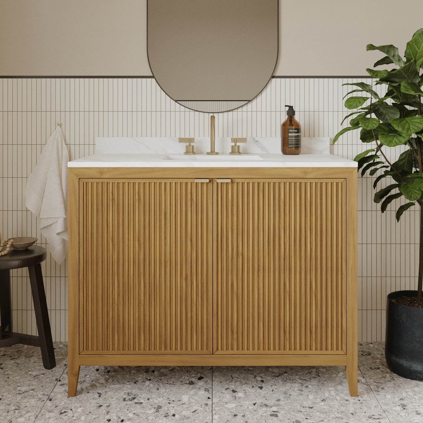 Kendal 42" Single Sink Bathroom Vanity | Cultured Marble Countertop