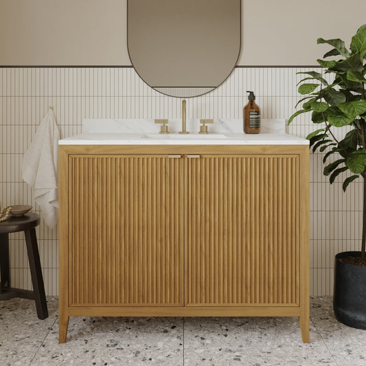 Kendal 42" Single Sink Bathroom Vanity | Cultured Marble Countertop