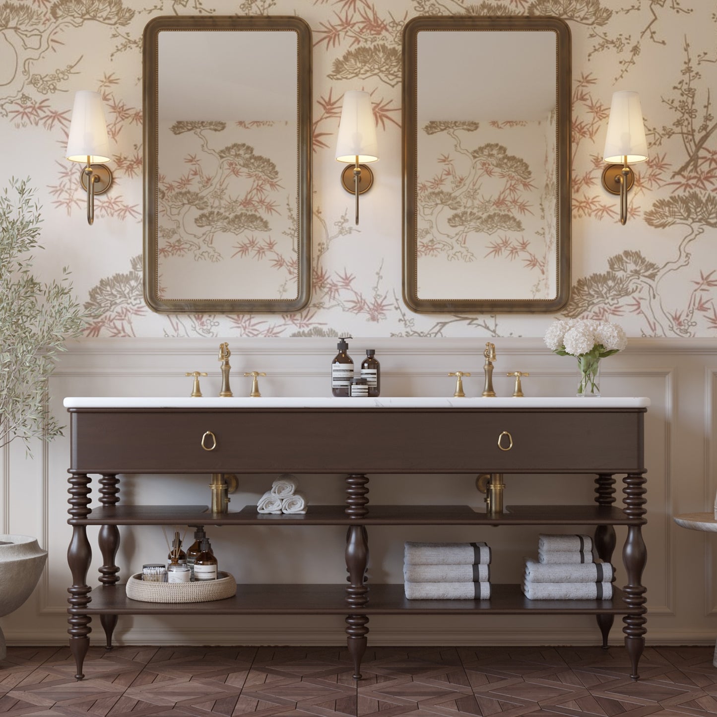 Chantilly 72" Double Sink Bathroom Vanity | Statuario Quartz Countertop