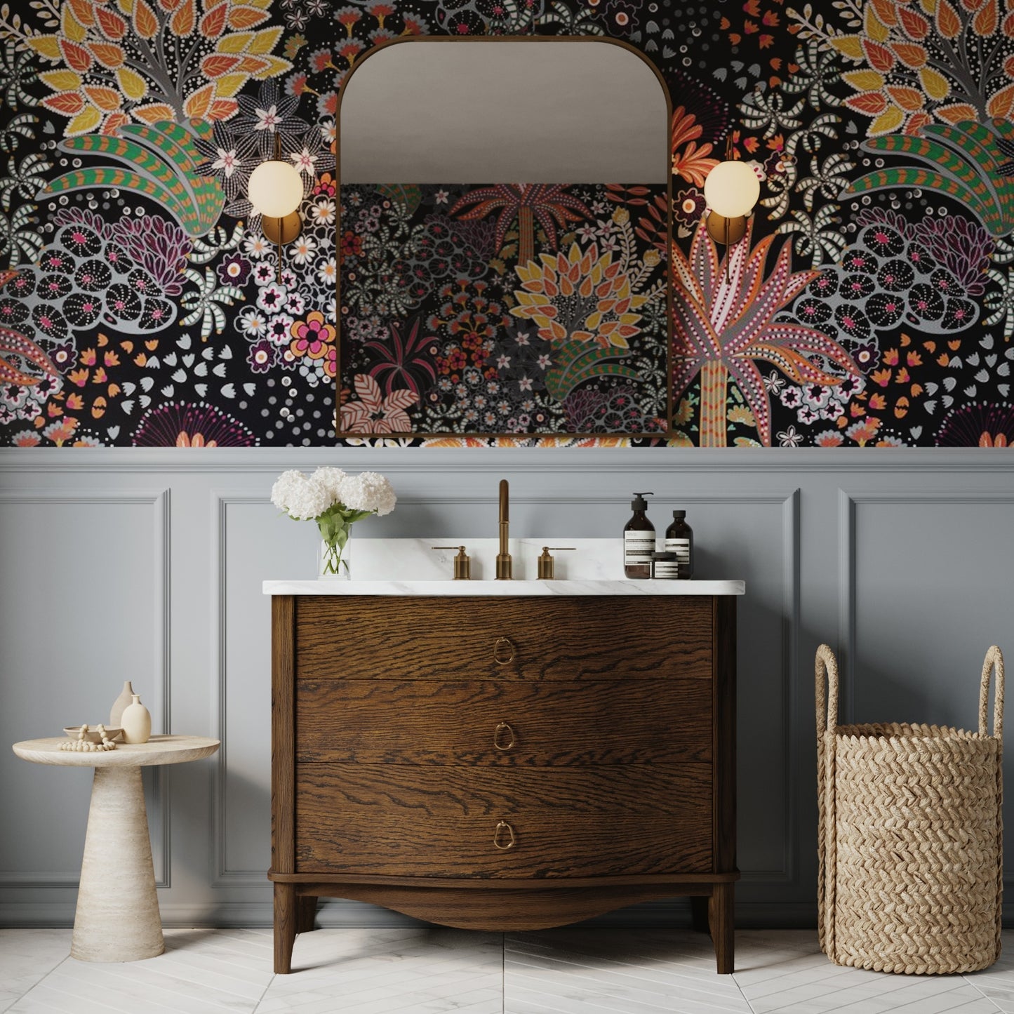Grace 42" Single Bathroom Vanity | Enhanced Brown Oak | Statuario Quartz Countertop