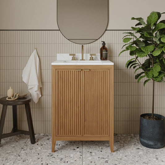Kendal 24"W x 20"D RTA Single Bathroom Vanity | Cultured Marble Countertop