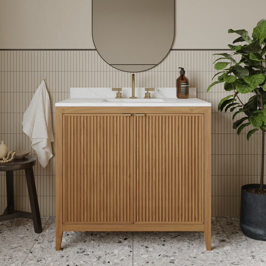 Kendal 36"W x 22"D RTA Single Sink Bathroom Vanity | Cultured Marble Countertop