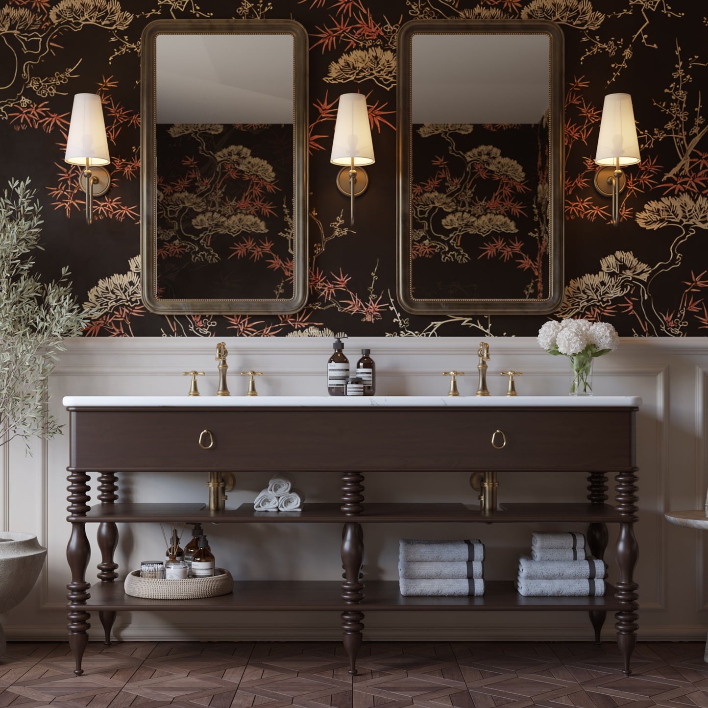 Chantilly 72" Double Sink Bathroom Vanity | Statuario Quartz Countertop