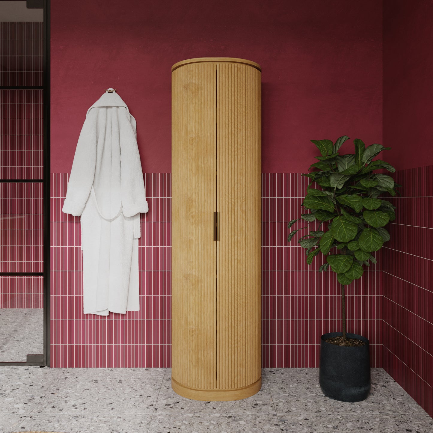 Luna 72" Reeded Birch Linen Cabinet