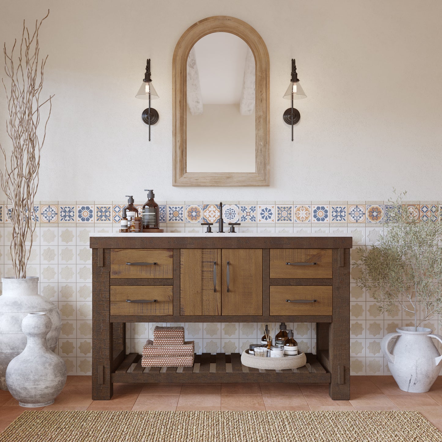Telluride 54" Single Bathroom Vanity | Quartz Countertop