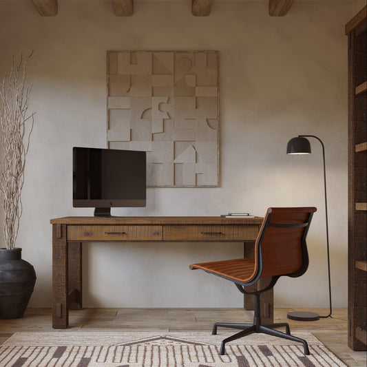 Telluride 60" x 30" Modern Farmhouse Home Office Desk in Vintage Pine