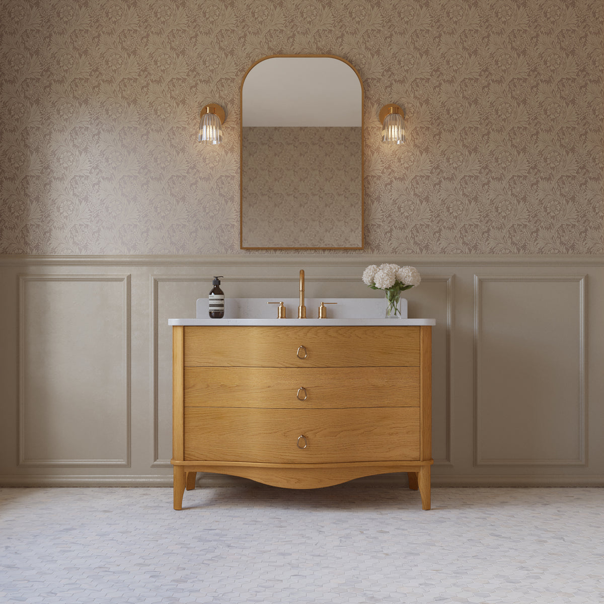 Grace 48" Bathroom Vanity with Statuario Quartz Countertop