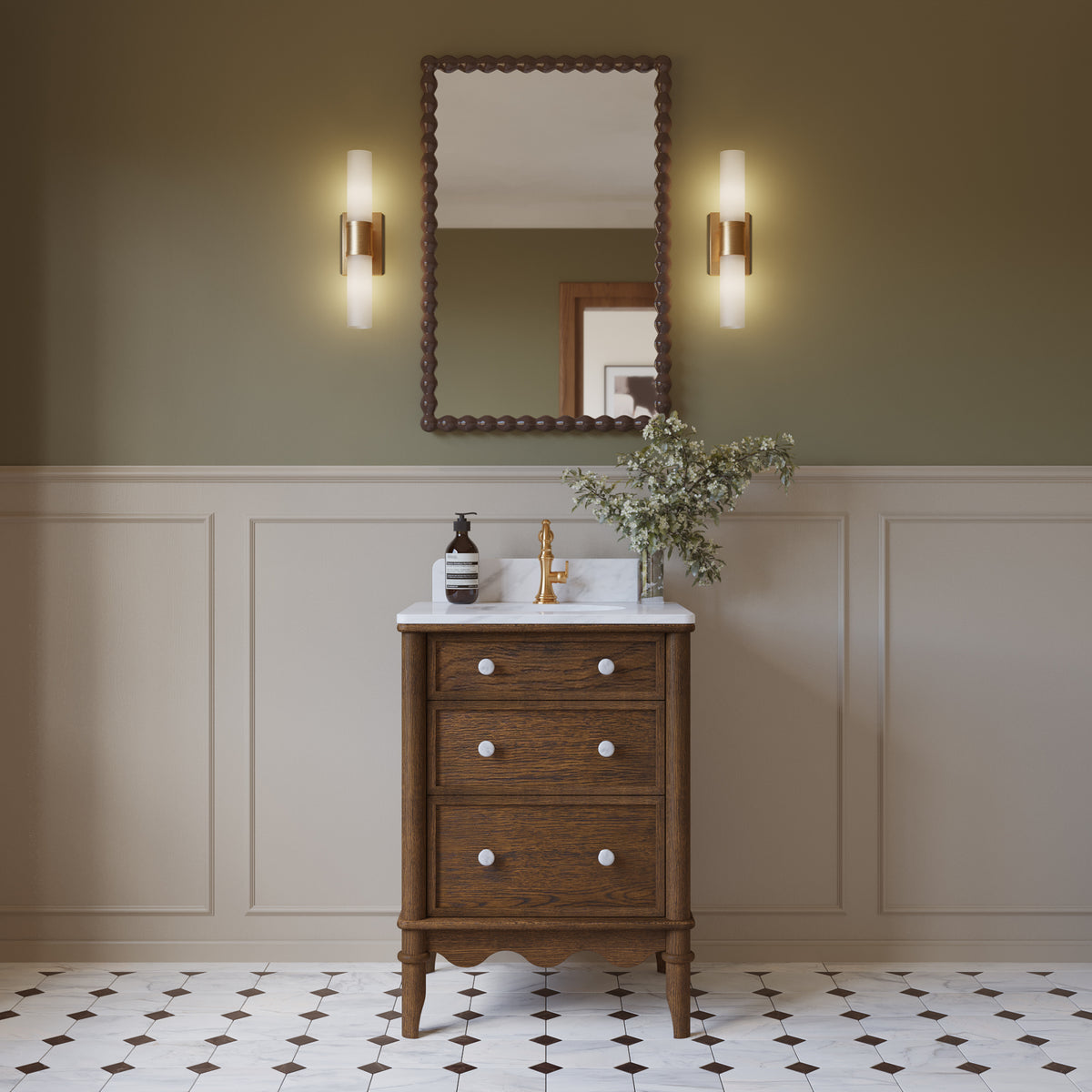 Juliette 24"W x 20"D Single Sink Bathroom Vanity with Cultured Marble Top