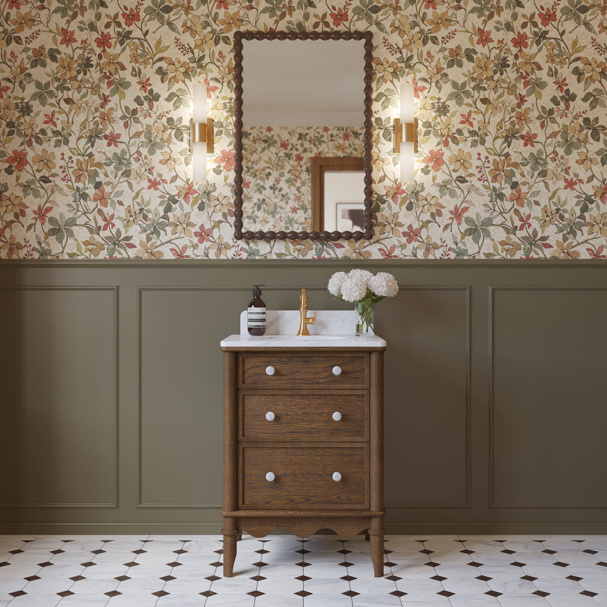 Juliette 24"W x 20"D Single Sink Bathroom Vanity with Cultured Marble Top