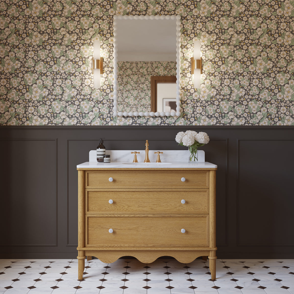 Juliette 42"W x 22"D Single Sink Bathroom Vanity with Cultured Marble Top