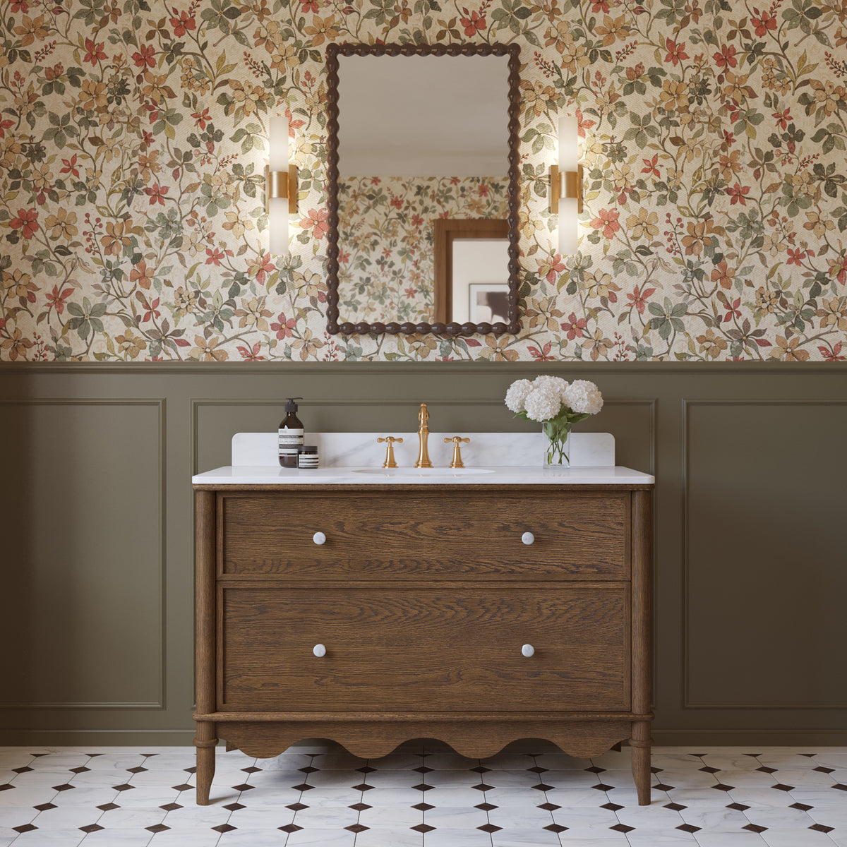 Juliette 48"W x 22"D Single Sink Bathroom Vanity with Cultured Marble Top
