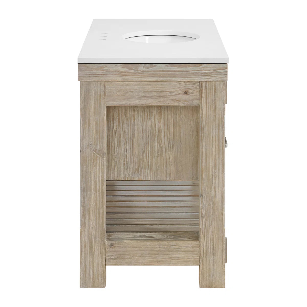 Telluride 48" Single Sink Bathroom Vanity in Washed Pine | White Quartz Countertop