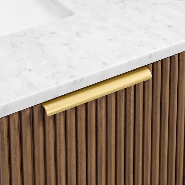 Havana 48" Width Single Bathroom Vanity in Brown Reeded Birch
