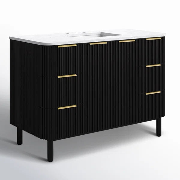 Havana 48" Width Single Bathroom Vanity In Black