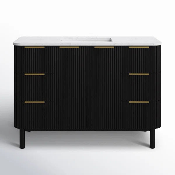 Havana 48" Width Single Bathroom Vanity In Black
