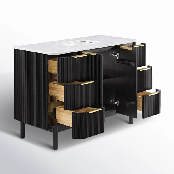 Havana 48" Width Single Bathroom Vanity In Black