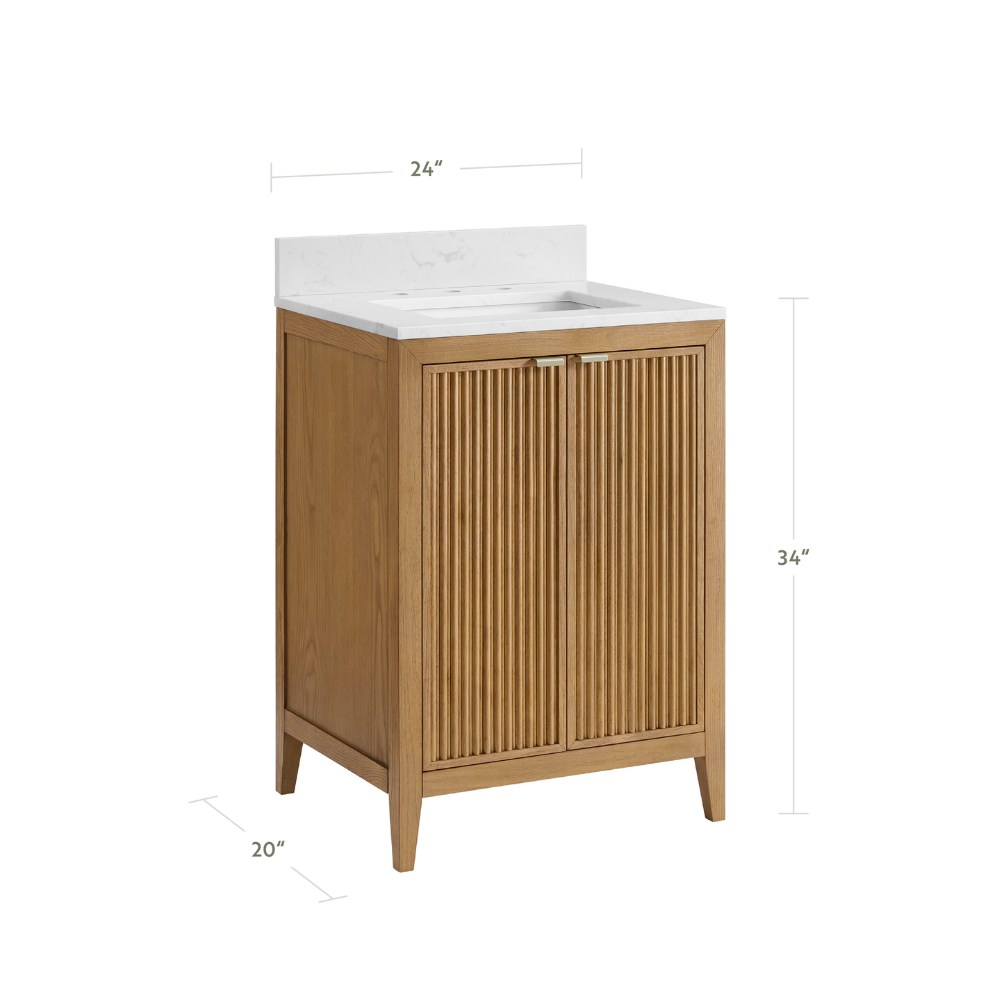 Kendal 24"W x 20"D RTA Single Bathroom Vanity | Calacatta Gold Quartz Countertop