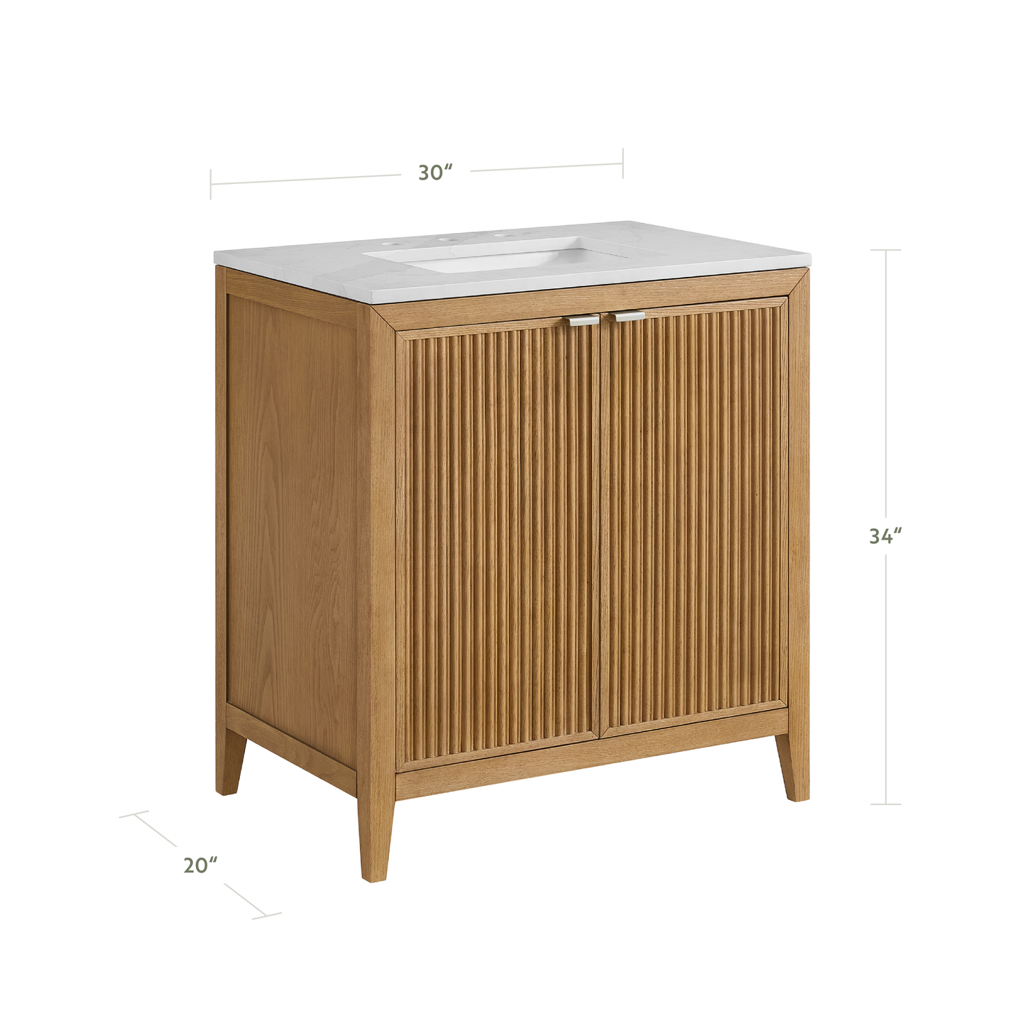 Kendal 30"W x 20"D RTA Single Sink Bathroom Vanity | Calacatta Gold Quartz Countertop