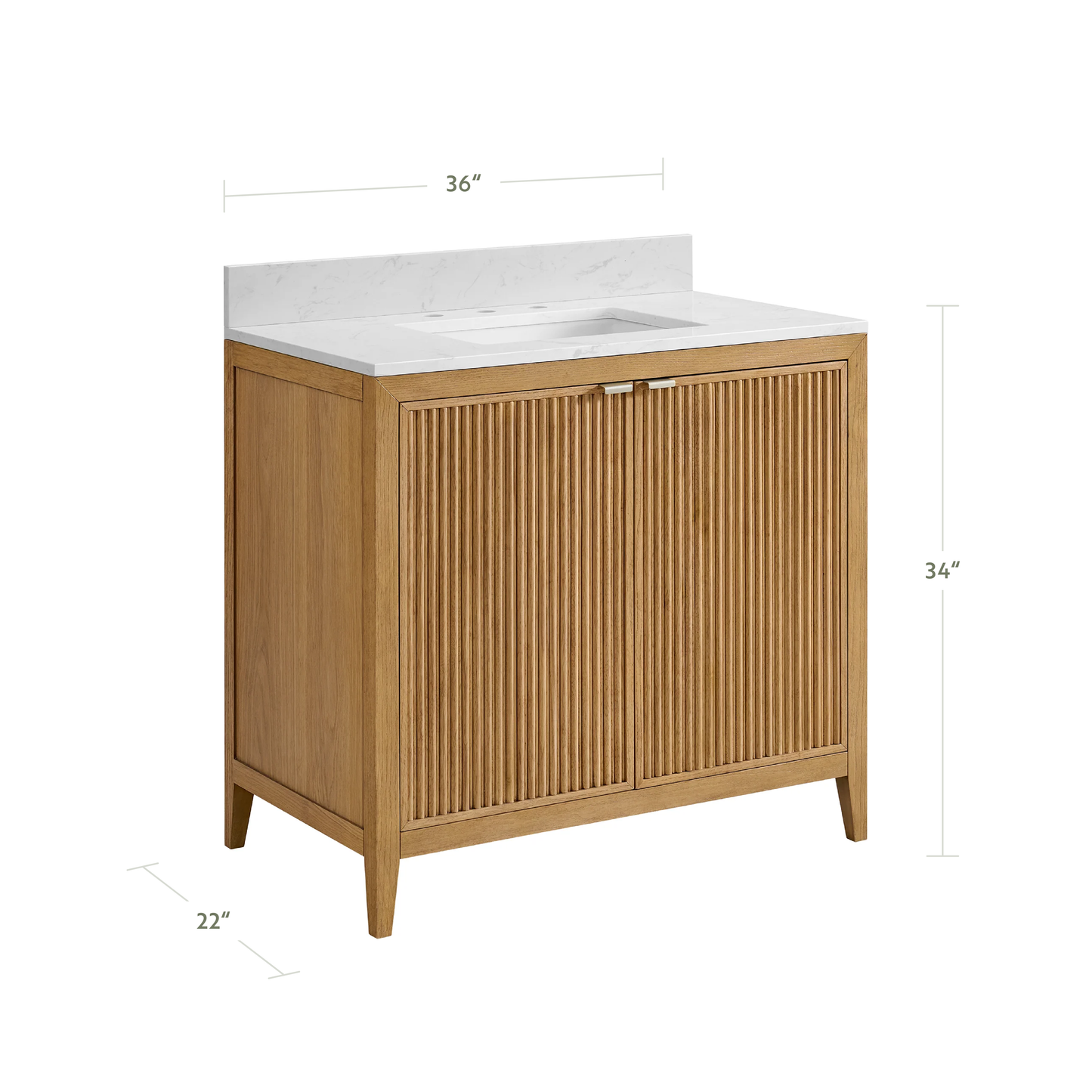 Kendal 36"W x 22"D RTA Single Sink Bathroom Vanity | Calacatta Gold Quartz Countertop