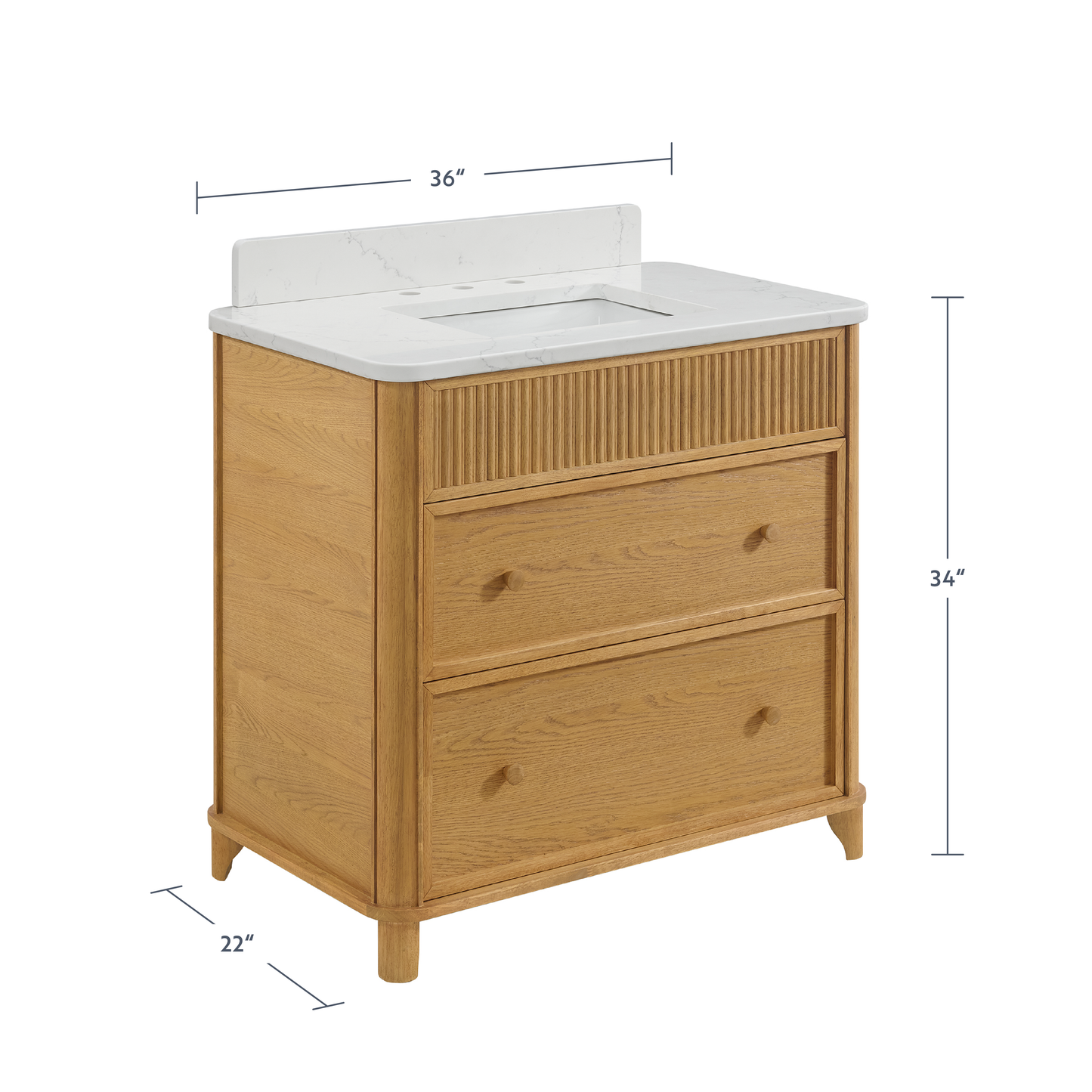 Kathryne 36" Single Sink Bathroom Vanity | Statuario Quartz Countertop