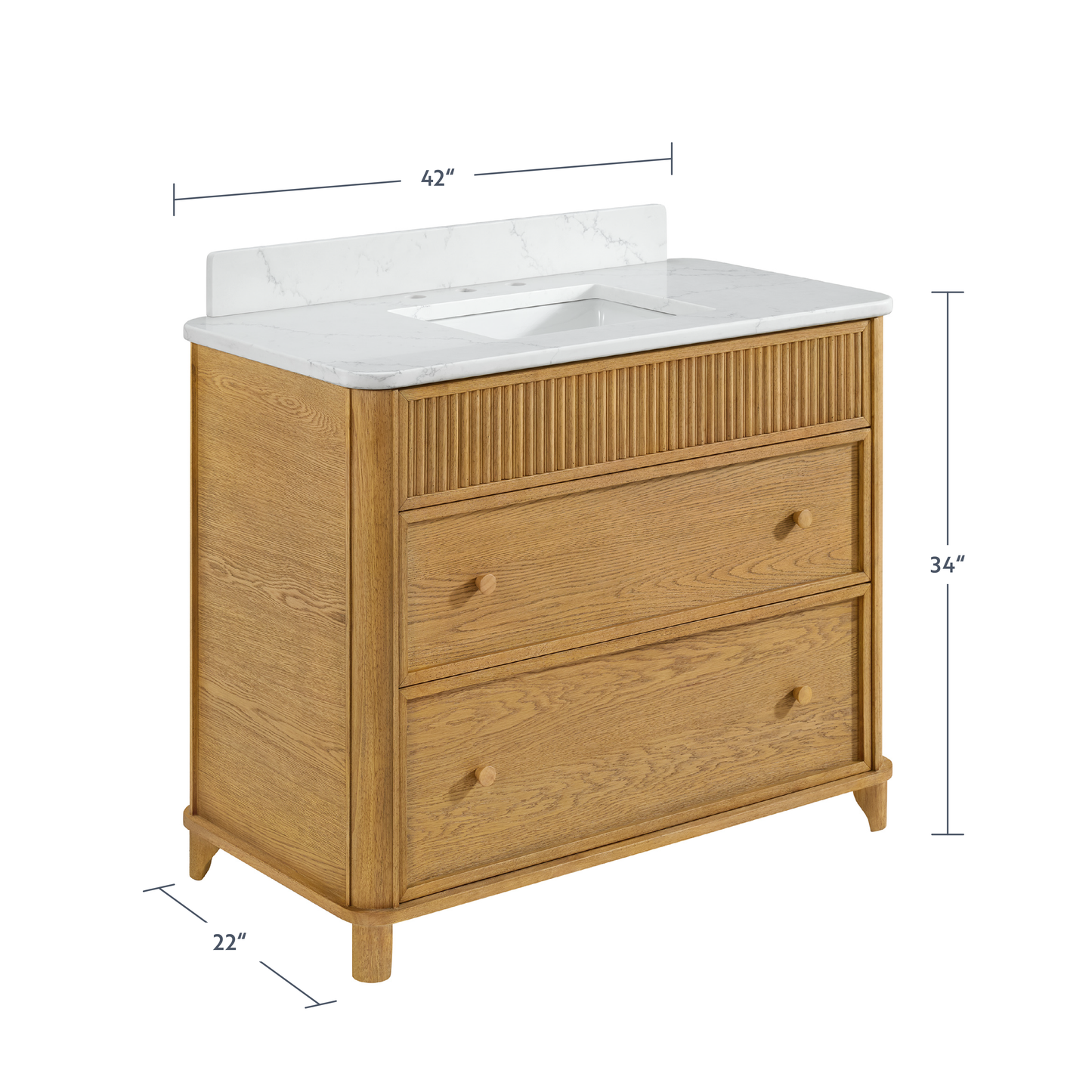 Kathryne 42" Single Bathroom Vanity | Statuario Quartz Countertop